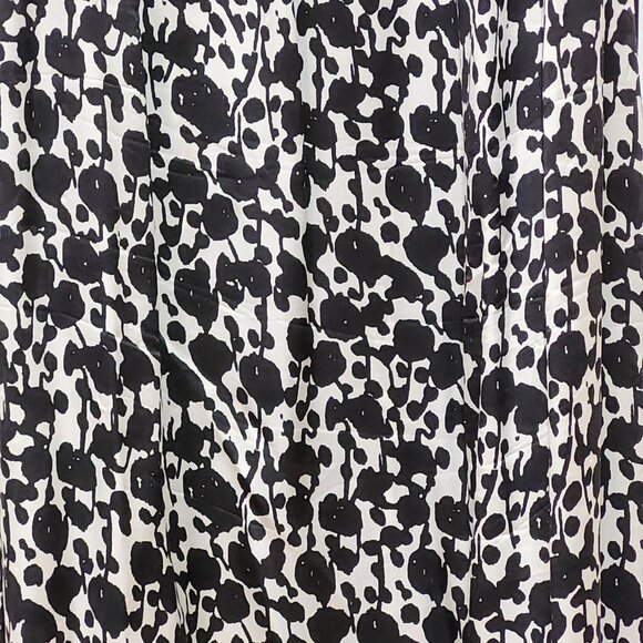 Zara Women's Short Sleeve Flowy Silk Summer Short Dress ~ Black and White ~ Sz L - Picture 3 of 7